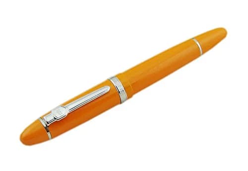 Lanxivi Jinhao 159 Fountain Pen Medium Nib Orange Color Silver Trim Big Heavy with Converter (14.8cm / 5.8in, 50g / 1.76oz) thumbnail 3