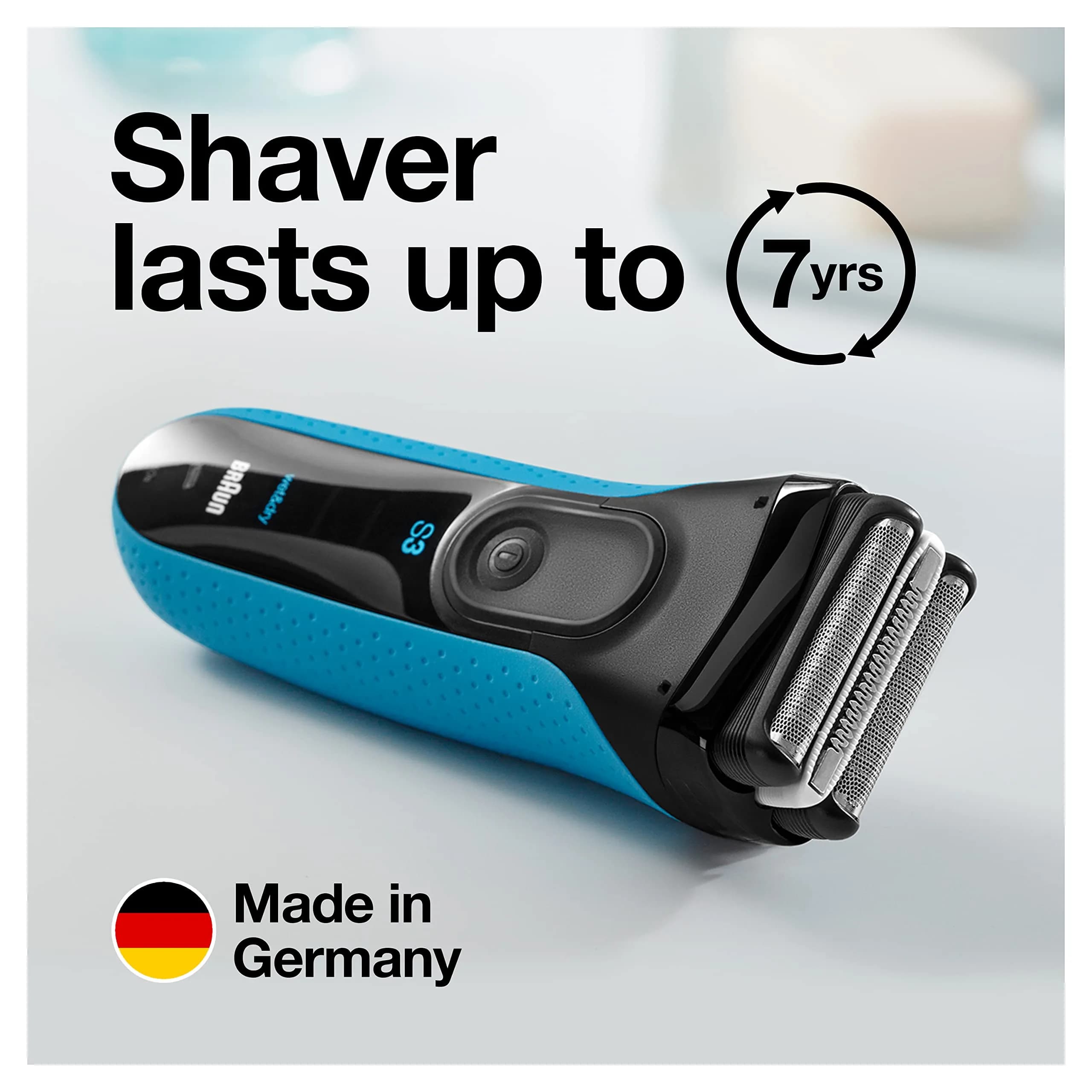 Braun Series 3 Electric Shaver 3040s Blue/Black 4 Piece Set | Precision Trimmer for a Close Shave - view 9