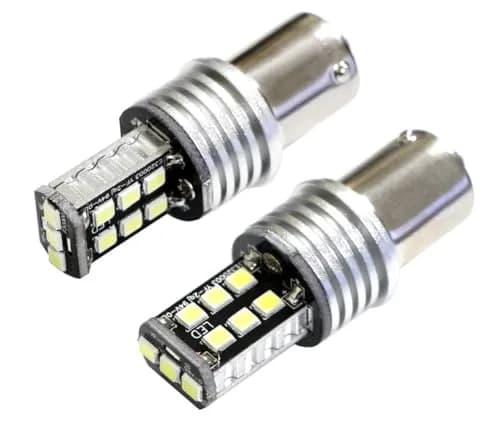 iJDMTOY White LED DRL Bulbs for VW MK6 Jetta & Mitsubishi Lancer/Evo X 1156 7506 7527 Fitment | 6000K Cool White Beam thumbnail 3