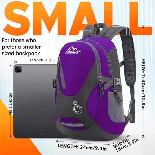 sunhiker Small Hiking Backpack 20L | Lightweight Waterproof Daypack for Outdoors thumbnail 4