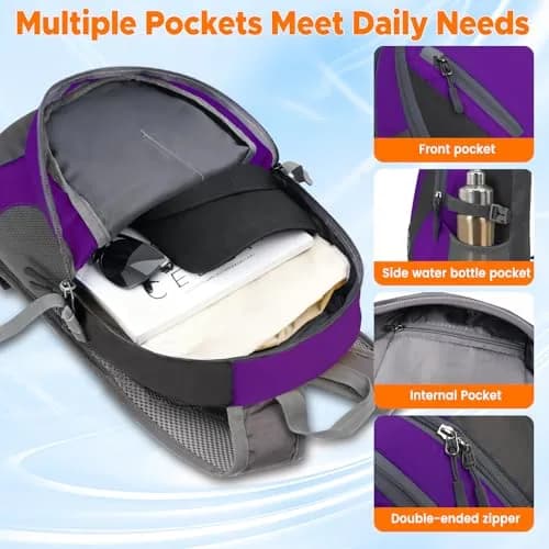 sunhiker Small Hiking Backpack 20L | Lightweight Waterproof Daypack for Outdoors thumbnail 2