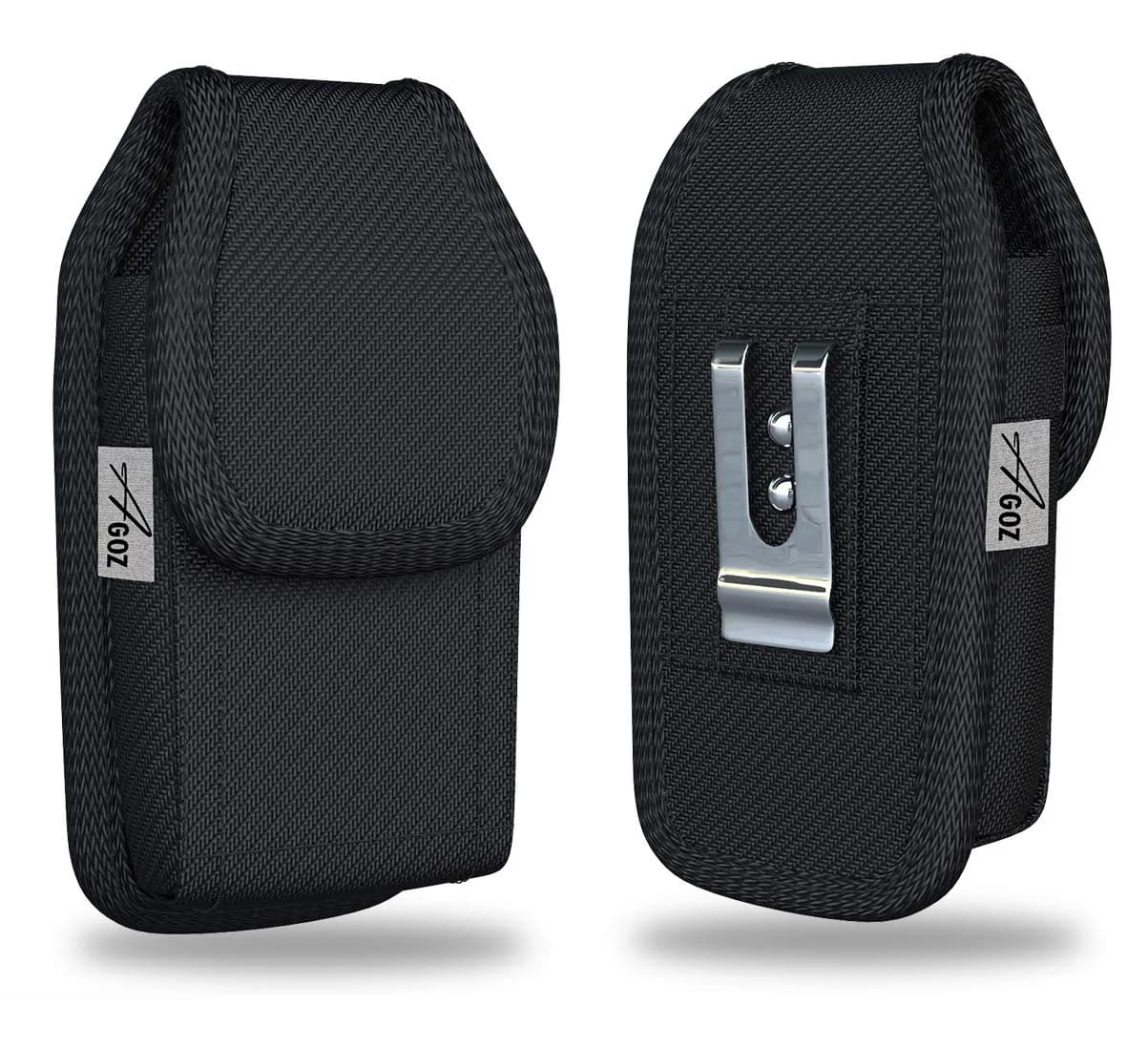 AGOZ Rugged Insulin Pump Belt Case with Metal Clip & Loops | Fits Devices up to 4" x 2.2" x 1" (Black) - main product image