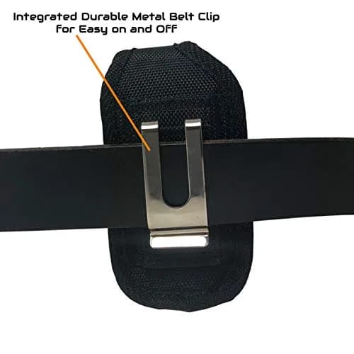 AGOZ Rugged Insulin Pump Belt Case with Metal Clip & Loops | Fits Devices up to 4" x 2.2" x 1" (Black) thumbnail 3