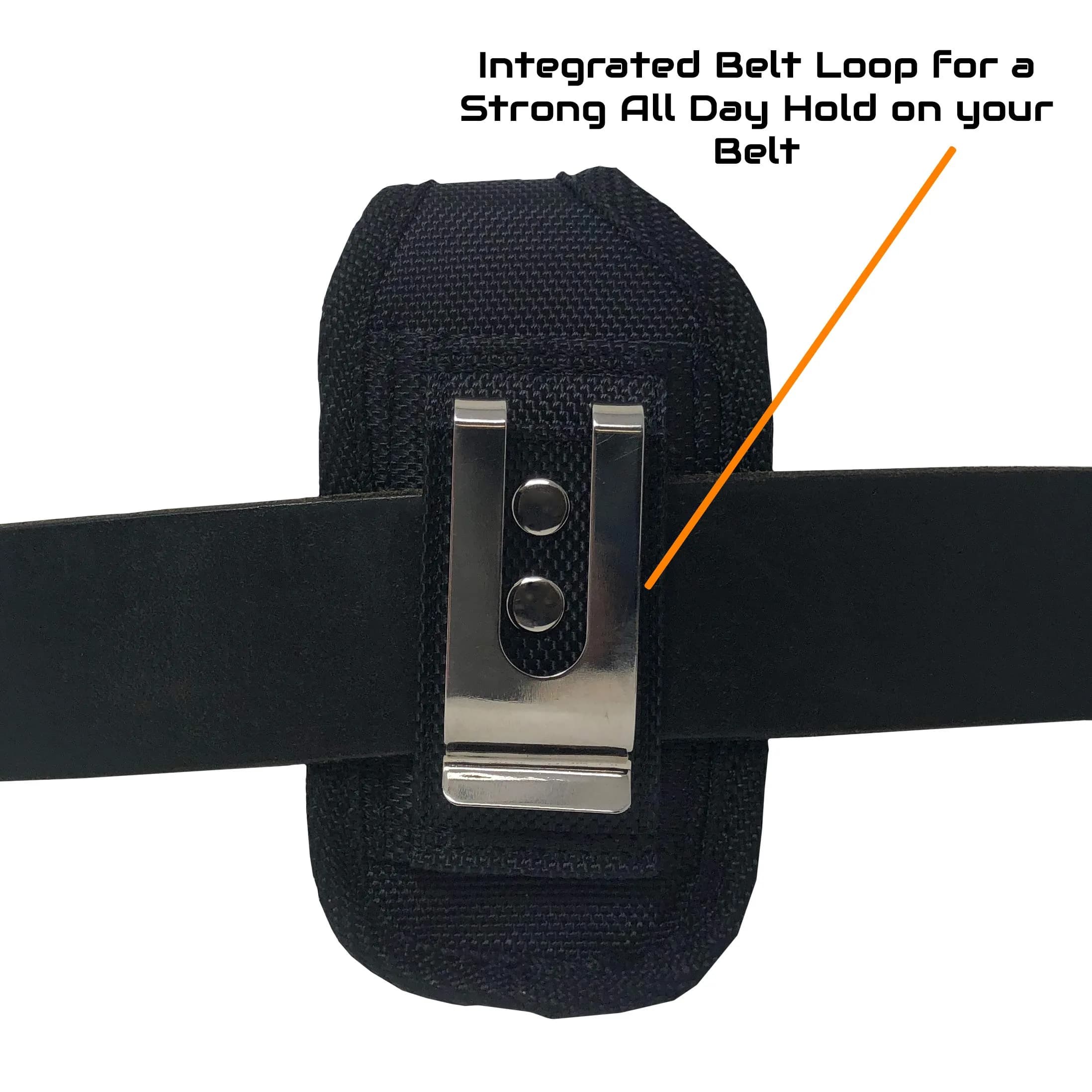 AGOZ Rugged Insulin Pump Belt Case with Metal Clip & Loops | Fits Devices up to 4" x 2.2" x 1" (Black) - view 4