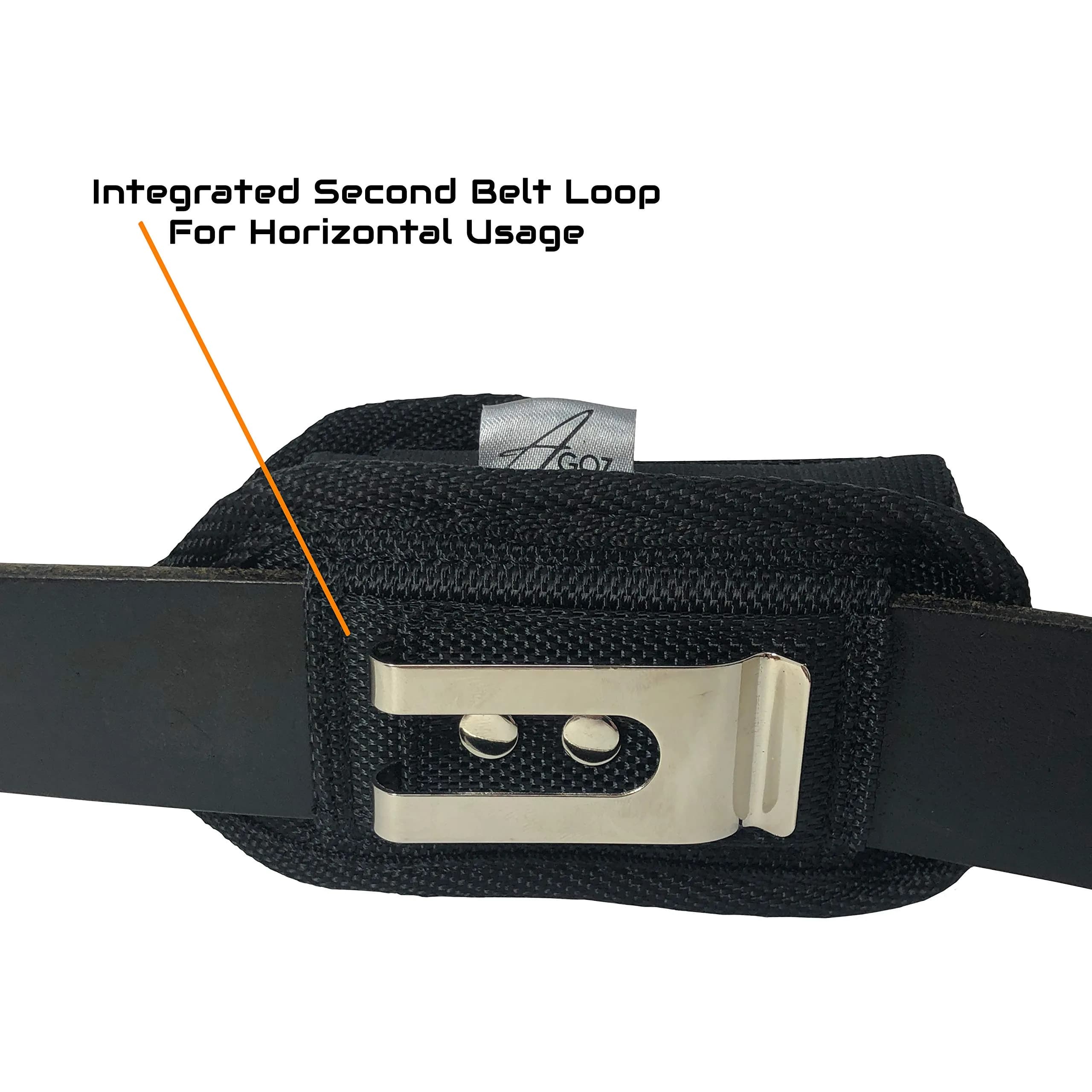 AGOZ Rugged Insulin Pump Belt Case with Metal Clip & Loops | Fits Devices up to 4" x 2.2" x 1" (Black) - view 5