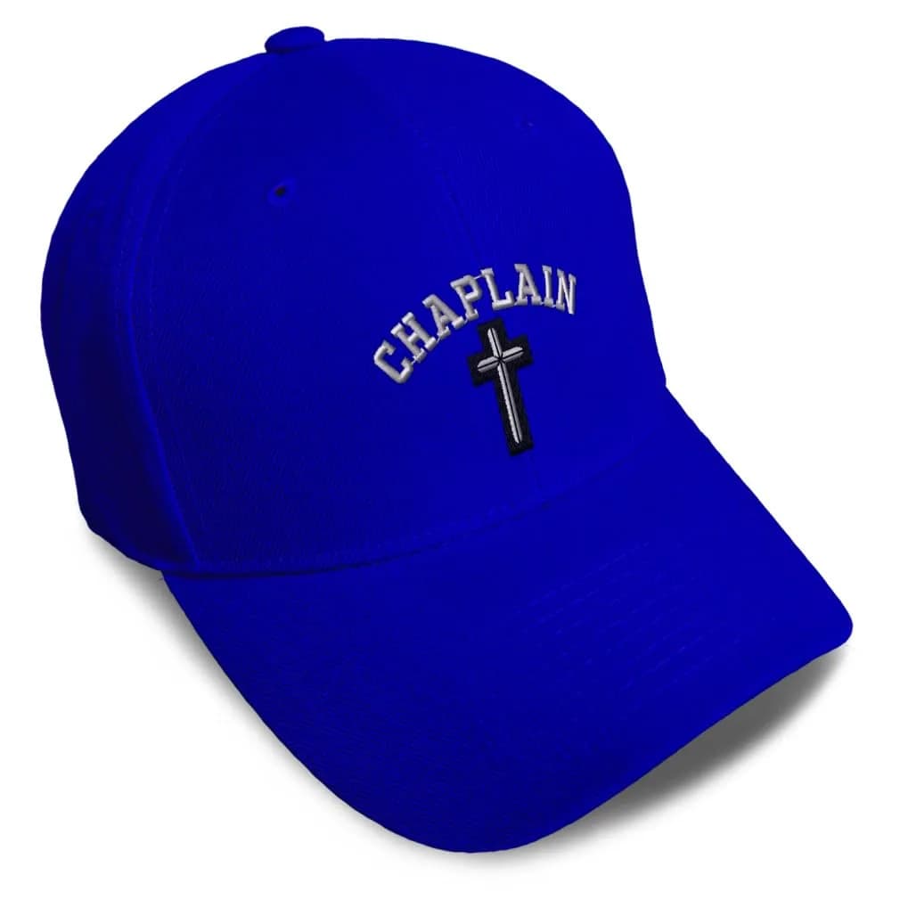 Speedy Pros Baseball Cap Christian Cross Faith Royal Blue | Embroidered Adjustable 100% Acrylic