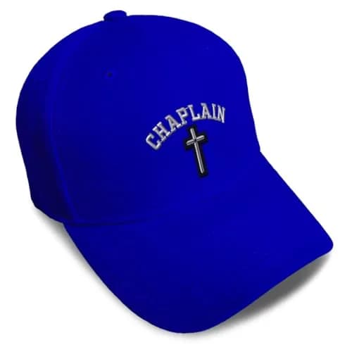 Speedy Pros Baseball Cap Christian Cross Faith Royal Blue | Embroidered Adjustable 100% Acrylic thumbnail 1