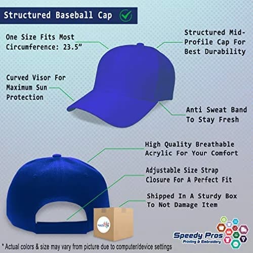 Speedy Pros Baseball Cap Christian Cross Faith Royal Blue | Embroidered Adjustable 100% Acrylic thumbnail 2