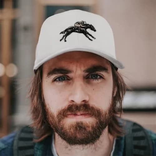 Speedy Pros Baseball Cap Jokey Horse Race White Design Only Derby Baseball Hat | Adjustable, Embroidered, Summer thumbnail 2