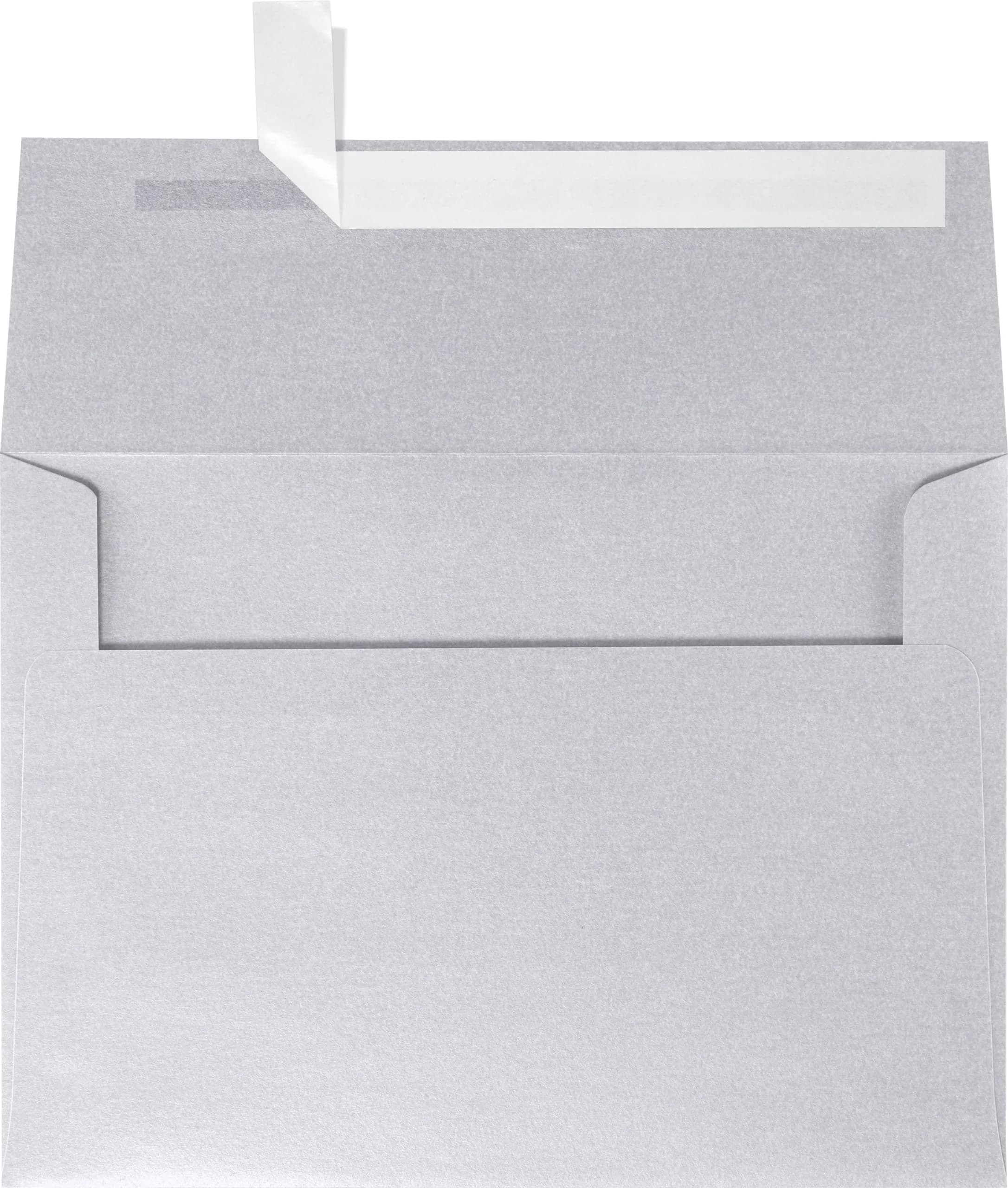 LUXPaper Silver Metallic Invitation Envelopes | Peel & Press | 4 1/4" x 6 1/4" | 80lb Text | 50 Qty — Silver Metallic