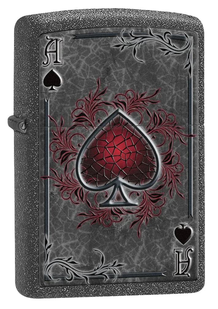 Zippo Ace of Spades Iron Stone Lighter | Windproof Metal Construction - main product image