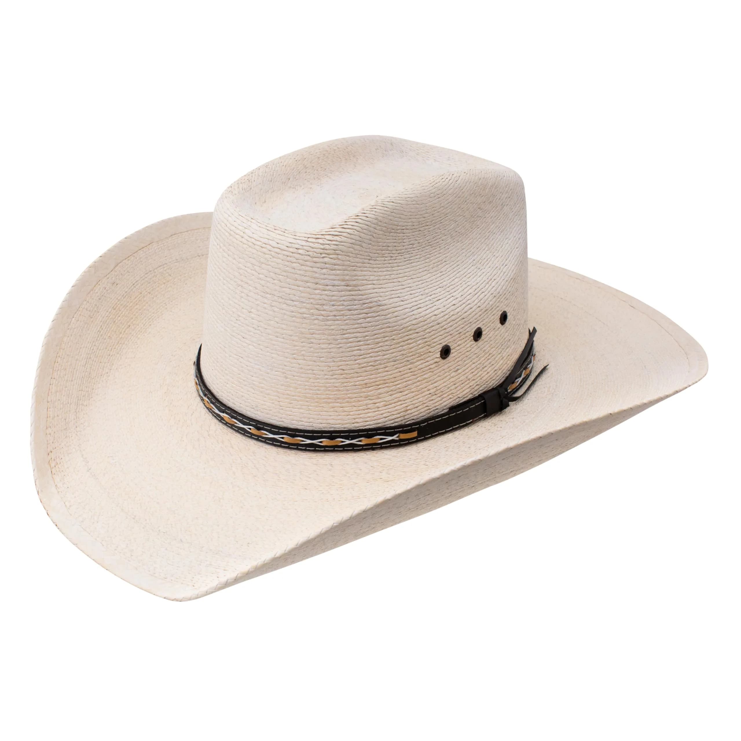 Stetson Square Eyelets Straw Cowboy Hat, Natural, 7 3/4 | Rugged Ventilated Western Style