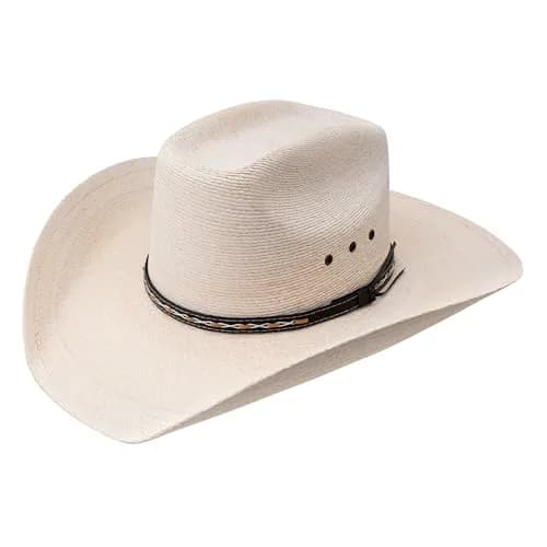 Stetson Square Eyelets Straw Cowboy Hat, Natural, 7 3/4 | Rugged Ventilated Western Style thumbnail 1