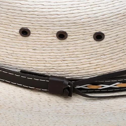 Stetson Square Eyelets Straw Cowboy Hat, Natural, 7 3/4 | Rugged Ventilated Western Style thumbnail 6