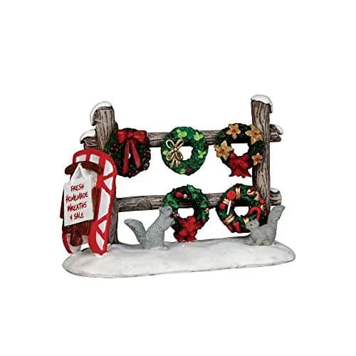 Lemax Christmas Wreaths 4 Sale Figurine 6.1 cm (2.56" H) | Authentic USA Import for Indian Villages thumbnail 1