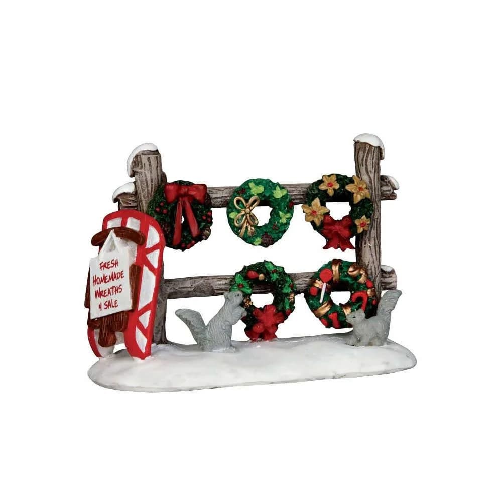 Lemax Christmas Wreaths 4 Sale Figurine 6.1 cm (2.56" H) | Authentic USA Import for Indian Villages - main product image