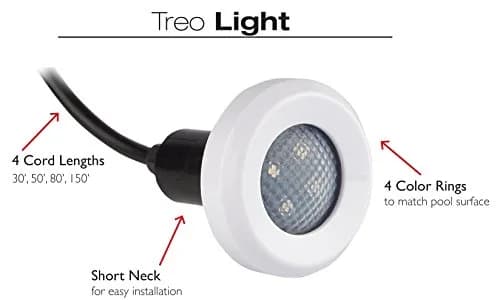 S.R. Smith Treo LED Pool Light Assy 12VAC 150' Cord & Four Rings | Water-Resistant, 5W, Color Changing thumbnail 3