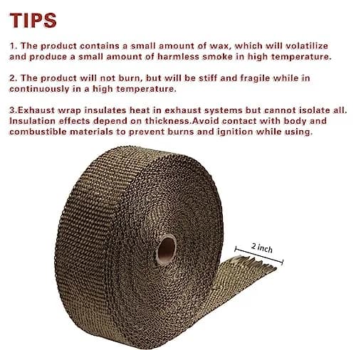 LEDAUT Titanium Exhaust Heat Wrap Roll 50 ft (15.24 m) with 16 Stainless Steel Ties | Reduces Under-Hood Temps by 50% thumbnail 2