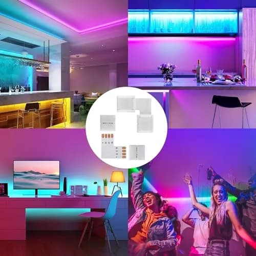 JACKYLED 20Packs 10mm 4-Pin LED Connectors with Clips & L Shape, 22pcs for Strip Lights | Support 72W thumbnail 7