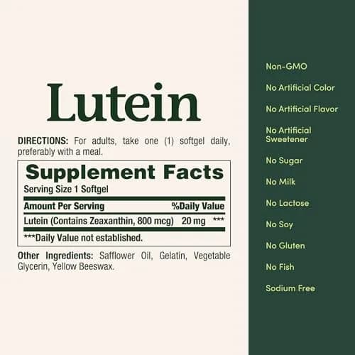 Nature's Bounty Lutein 20 mg Softgels 40 Count (40 Count) | Supports Eye Health with Clinically Studied Ingredient thumbnail 5