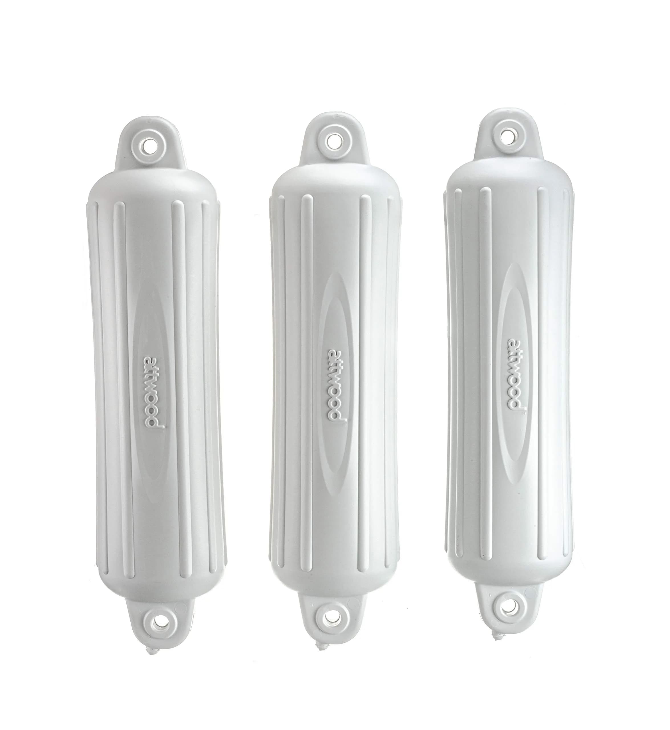 attwood SoftSide Boat Fender, White, 5-Inch x 22-Inch | UV & Fading Resistant, Pack of 3