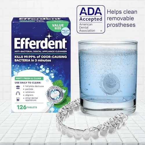 Efferdent Minty Fresh & Clean Denture Cleaner Tablets 90 Count | Kills 99.99% Bacteria thumbnail 4