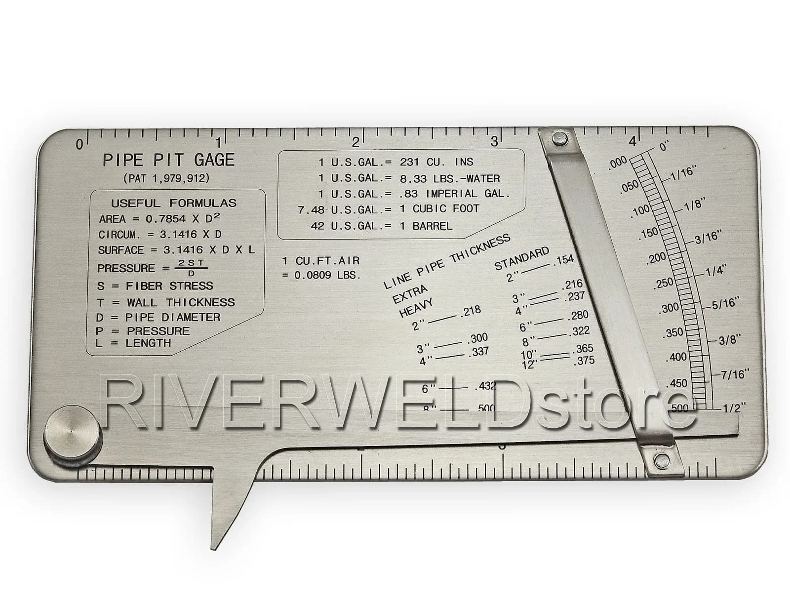 RIVERWELD Pipe Pit Welding Gauge 1/2" (12.7mm) | Stainless Steel Inspection Tool - view 2