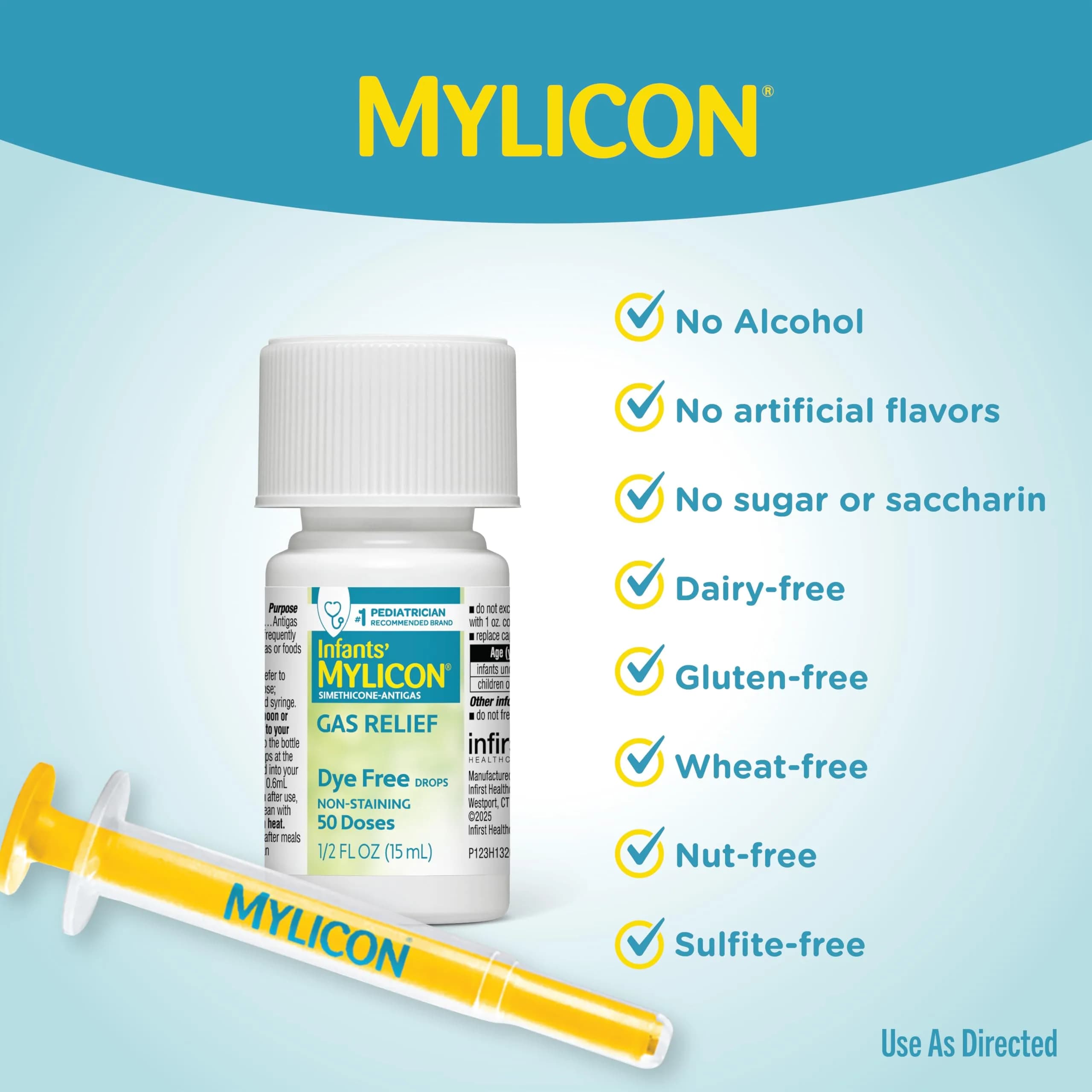 MYLICON Infant Gas Relief Drops 0.3ml/0.6ml Dosage 0.5 Fl Oz (15ml) | Gentle Simethicone Formula for Babies - view 6