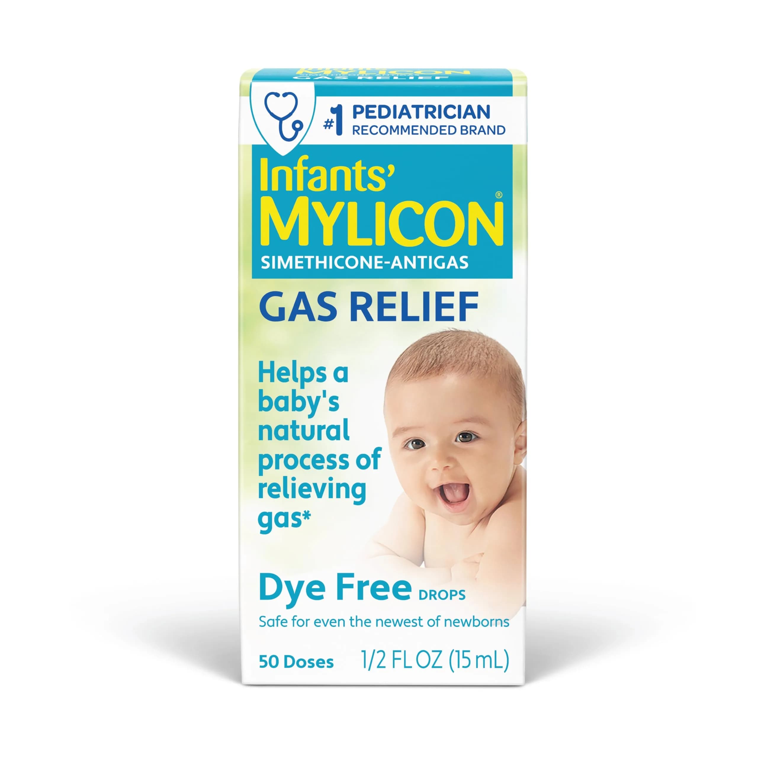 MYLICON Infant Gas Relief Drops 0.3ml/0.6ml Dosage 0.5 Fl Oz (15ml) | Gentle Simethicone Formula for Babies - main product image