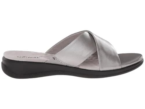 SoftWalk Flat Sandals Pewter Soft Nappa Leather 11 M (B) | Classic Comfort & Style for Women thumbnail 8