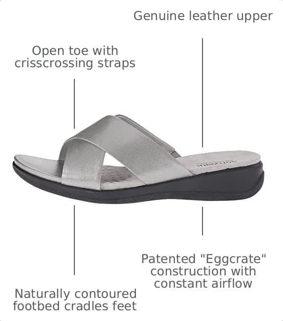 SoftWalk Flat Sandals Pewter Soft Nappa Leather 11 M (B) | Classic Comfort & Style for Women thumbnail 4
