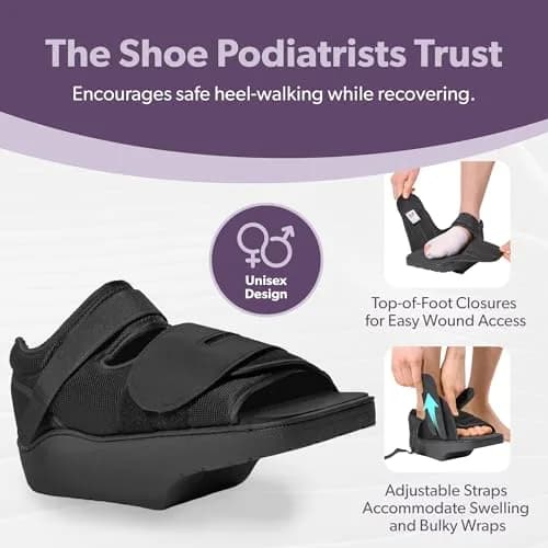 BraceAbility Forefoot Offloading Post-Op Shoe XL | 15-Degree Wedge for Diabetic Foot Ulcer, Metatarsal Fracture, Broken Toe thumbnail 4