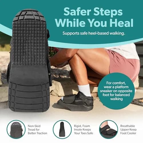 BraceAbility Forefoot Offloading Post-Op Shoe XL | 15-Degree Wedge for Diabetic Foot Ulcer, Metatarsal Fracture, Broken Toe thumbnail 6