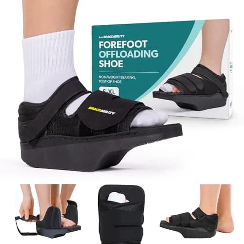 BraceAbility Forefoot Offloading Post-Op Shoe XL | 15-Degree Wedge for Diabetic Foot Ulcer, Metatarsal Fracture, Broken Toe thumbnail 1