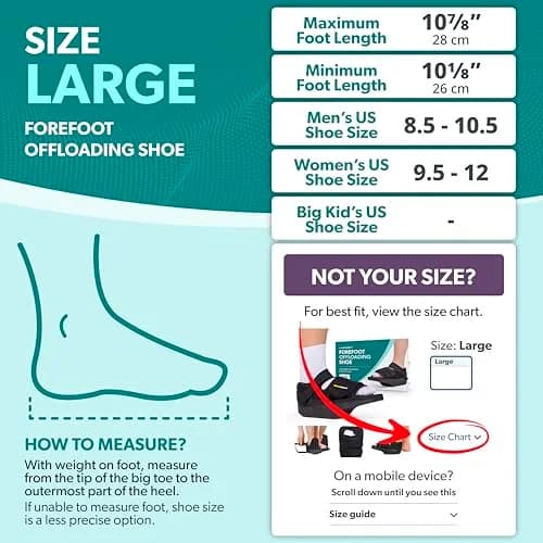 BraceAbility Forefoot Offloading Post-Op Shoe Large | 15-Degree Wedge for Non-Weight Bearing Recovery thumbnail 3