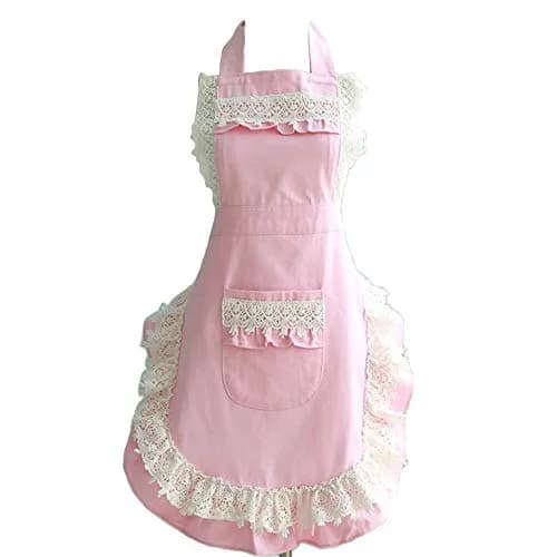 Hyzrz Pink Apron | Adjustable Kitchen & Work Apron with 2 Pockets (One Size, Cotton, Solid) thumbnail 1