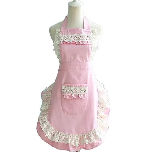 Hyzrz Pink Apron | Adjustable Kitchen & Work Apron with 2 Pockets (One Size, Cotton, Solid) thumbnail 3
