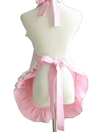 Hyzrz Pink Apron | Adjustable Kitchen & Work Apron with 2 Pockets (One Size, Cotton, Solid) thumbnail 2
