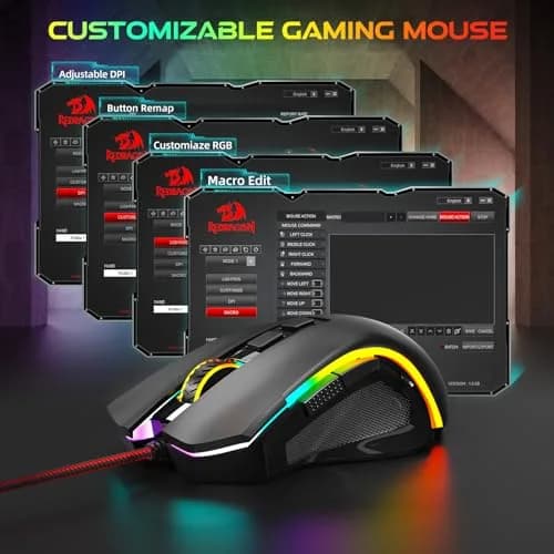 Redragon M602 Gaming Mouse Ergonomic RGB Wired 7200 DPI | Professional Gaming & Office Mouse thumbnail 5