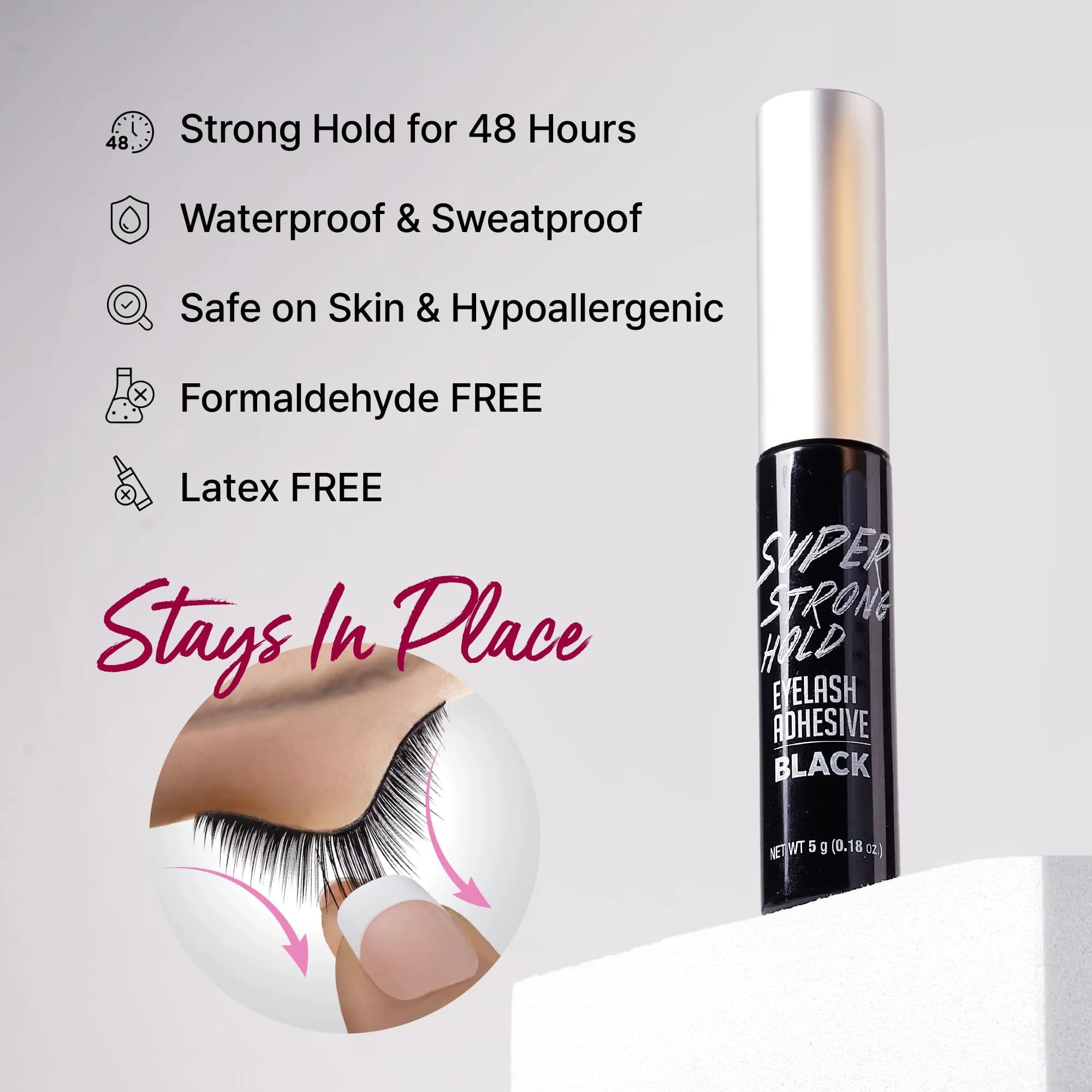 iENVY Super Strong Hold Eyelash Adhesive Black 6 Pack | Waterproof, Hypoallergenic, Brush-On Applicator - view 2