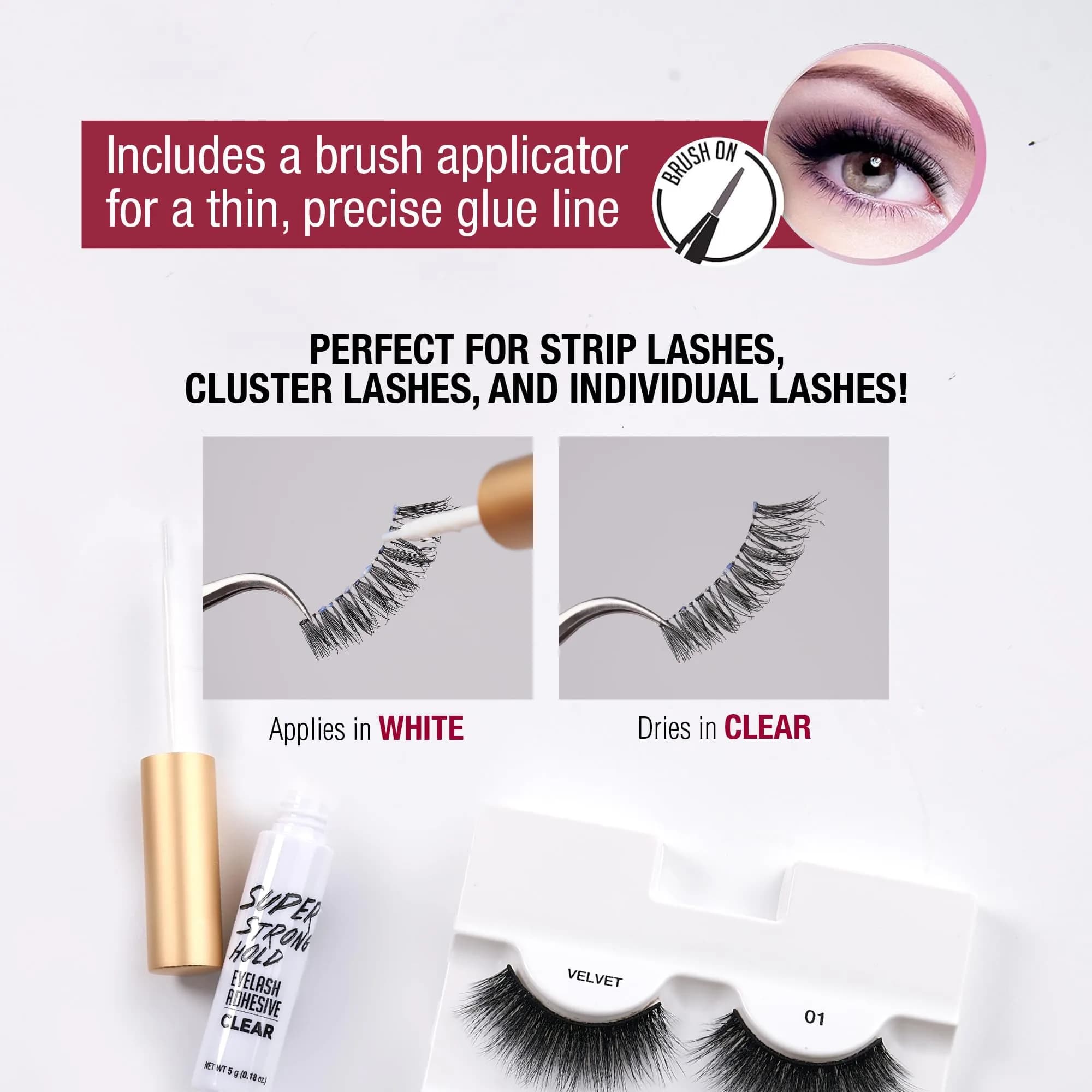 iENVY Super Strong Hold Eyelash Adhesive Clear 2 Pack | Waterproof & Hypoallergenic - view 3