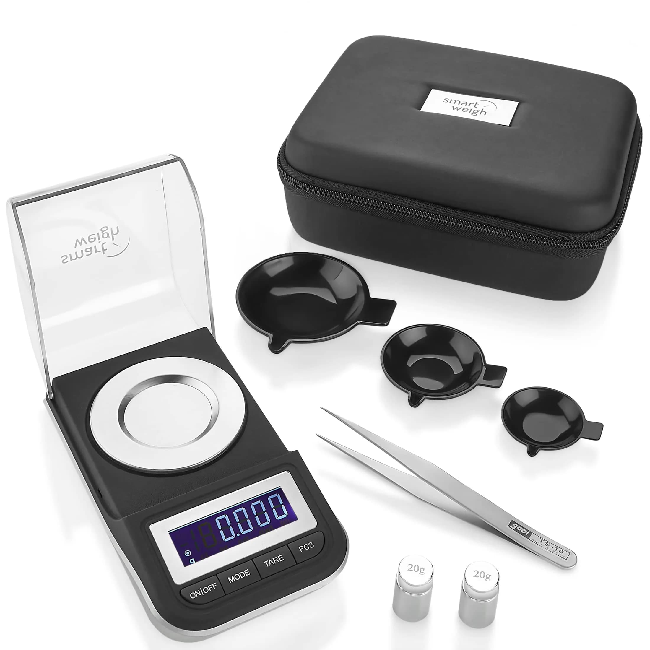 Smart Weigh Milligram Powder Scale 50g | 0.001g Precision, Reloading & Jewelry — GEM 50