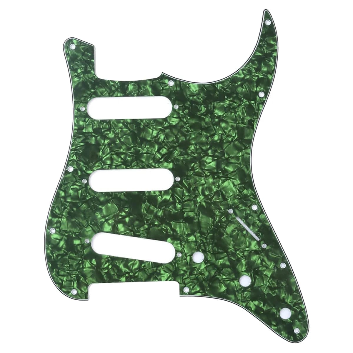 Musiclily Pro SSS 11-Hole ST Guitar Pickguard 4Ply Green Pearl | Fits Fender US/Mexico Stratocaster