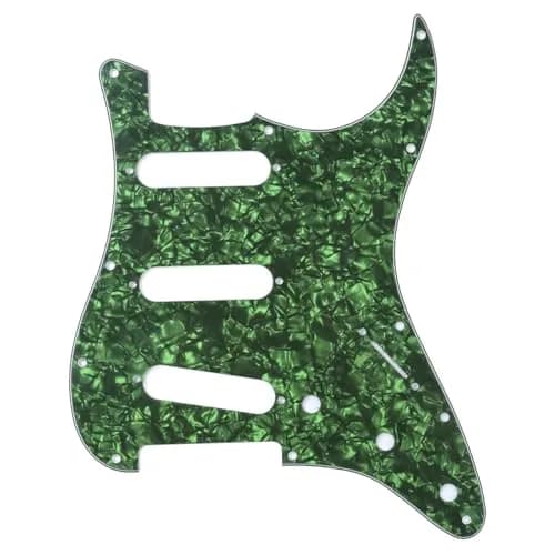 Musiclily Pro SSS 11-Hole ST Guitar Pickguard 4Ply Green Pearl | Fits Fender US/Mexico Stratocaster thumbnail 1