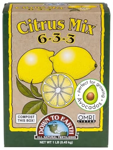 Down To Earth All Natural Fertilizers Organic Citrus Mix 1 lb | 6-3-3 NPK for Healthy Fruit Trees thumbnail 1