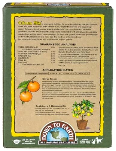 Down To Earth All Natural Fertilizers Organic Citrus Mix 1 lb | 6-3-3 NPK for Healthy Fruit Trees thumbnail 2
