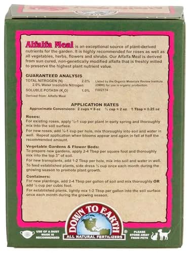 Down To Earth All Natural Fertilizers Organic Alfalfa Meal 0.5 lb | Supports Soil & Plant Growth thumbnail 2