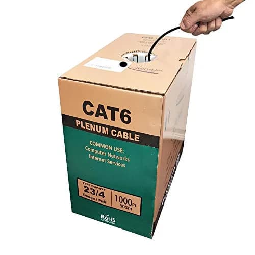 BNCables 550MHZ CAT6 Plenum Cable 1000ft | 23AWG, Pure Copper, PoE++, Certified thumbnail 1