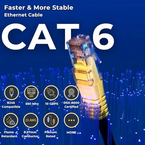 BNCables 550MHZ CAT6 Plenum Cable 1000ft | 23AWG, Pure Copper, PoE++, Certified thumbnail 6