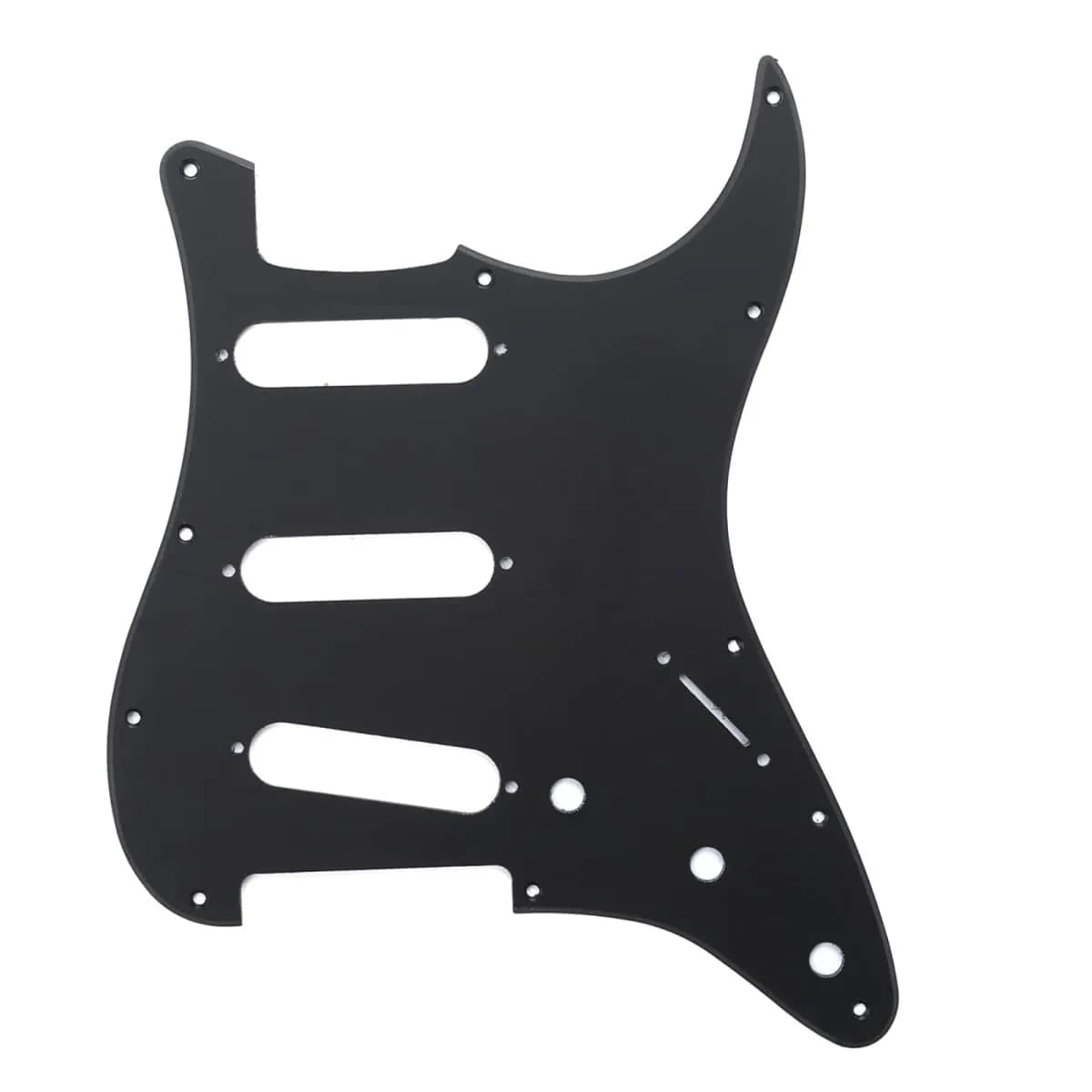 Musiclily Pro SSS 11-Hole ST Guitar Pickguard 1Ply Matte Black | Fits Fender Stratocaster